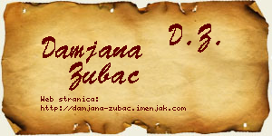 Damjana Zubac vizit kartica